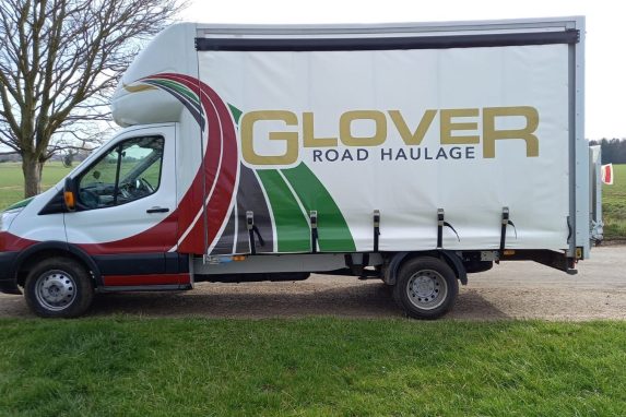 Glover van parked by the side road