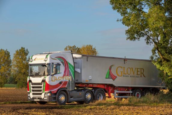 Glover driver parked lorry by the field side