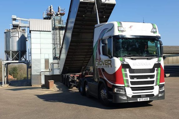 Glover lorry unloading wheat